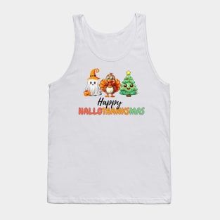 Hallothanksgiving | Halloween | Thanksgiving | Christmas Tank Top